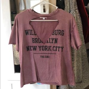 Cut out slightly cropped T-shirt